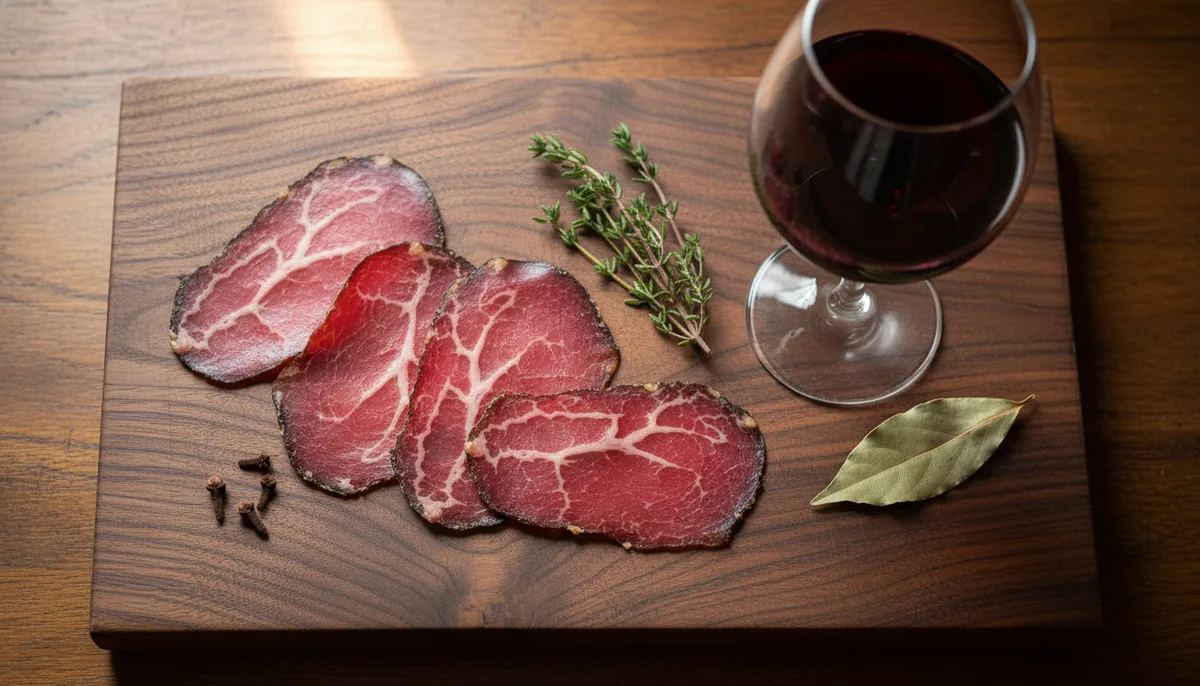 ברזאולה יין אדום וציפורן – נקניק בקר מיובש תוצרת בית