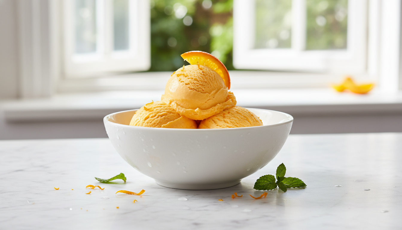 גלידת תפוז חלבית