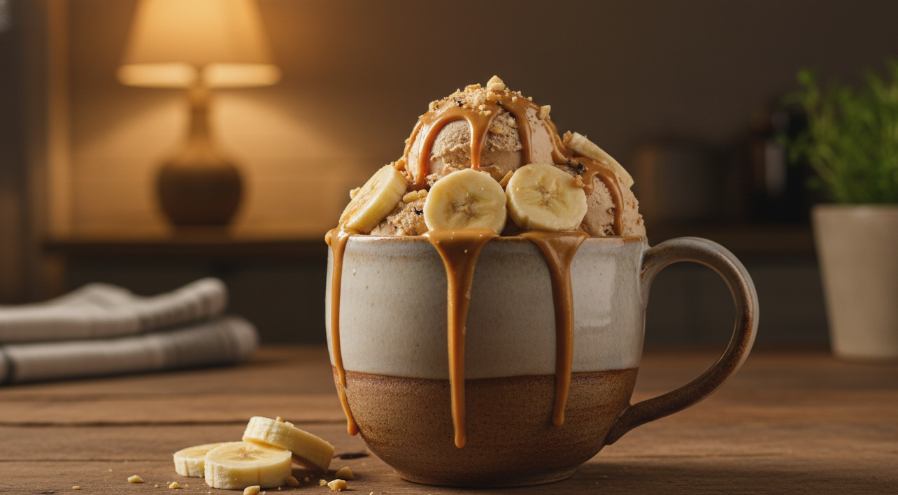 גלידת חמאת בוטנים ובננה